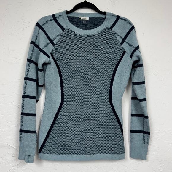 Smartwool Blue Fitted Long Sleeve Wool Blend Sweater Womens S Gorpcore Hiking - Picture 1 of 10